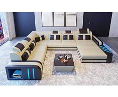 Its-Me Futuristische Designer Sofa Kombinationen|von Uns konfiguriert oder selbst stylen|feinstes weiches Leder|Wohnlandschaft|Ledercouch|LED|Bluetooth Lautsprecher|USB|
