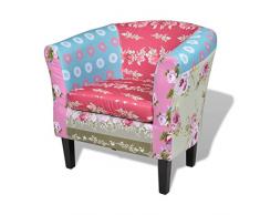 cangzhoushopping Sessel mit Patchwork-Design Stoff Möbel Stühle Sessel