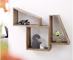 DELIFE 3er Set Wandboard Wyatt Sheesham Natur 70x55 cm individuell