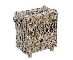 Grafelstein Eierschrank Hamptons grau braun aus Rattan Rattanschrank Eierkorb für 12 Eier