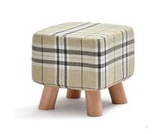 Hocker Buche gemacht natürliche Leinen Schuh Bank hohe Belastbarkeit kleine Bank 29 * 29 * 29 cm Baby- & Kindermöbel (Color : Beige)