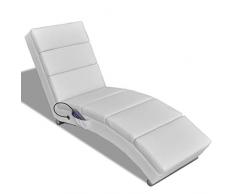 mewmewcat Relaxliege Liegesessel Chaiselongue Elektro Massageliege Weiß 51 x 155 x 73 cm