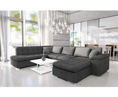 Mirjan24 Eckcouch Ecksofa Niko Bis! Design Sofa Couch! mit Schlaffunktion und Bettkasten! U-Sofa Große Farbauswahl! Wohnlandschaft vom Hersteller (Ecksofa Rechts, Lux 06 + Lux 06 + Lux 05)