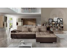 Mirjan24 Design Ecksofa Bangkok, Moderne Eckcouch mit Schlaffunktion und Bettkasten, Ecksofa für Wohnzimmer, Gästezimmer, Couch L-Form, Wohnlandschaft, (Ecksofa Rechts, Soft 066 + Lawa 02)