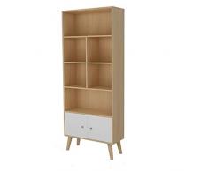 CHENSHJI Holzregale Multifunktions-Holz Bibliothek Regal 4 Reifen Holzschränkchen Mehr Steht Als EIN Kleines Fach Zum Speichern Büchern Studie Und Büro (Farbe : Beige, Größe : 60cmx23.8cmx122.6cm)