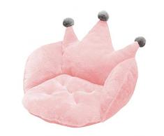 Zidao Plüsch Crown Sitzkissen, Stuhlpolster Unterstützung Taille Rückenpolster, Bodenkissen Für Home Office Stuhl, Autositz, Liege, Leseecke,Rosa