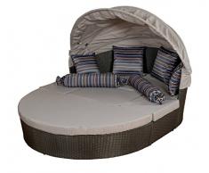 Gartenlounge SONNENINSEL, Geflecht anthrazit, Aluminium, Bezug Auflage sandgrau