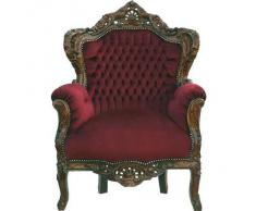 Barock Sessel King Bordeaux/Braun