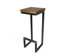 Magnetic Mobel® Barhocker Stahl Holz massiv C-Style Barstuhl Industrial Design Metall Hocker H 78 cm (Eiche)