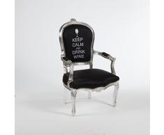 Way Home Store Barocksessel im französischen Stil Luigi XVI Luis Keep Calm 63 x 65 x 94 cm