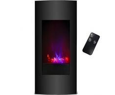 Syntrox Germany XXL gewölbter Verticaler Wandkamin mit Fernbedienung Elektrokamin Kamin Schwarz
