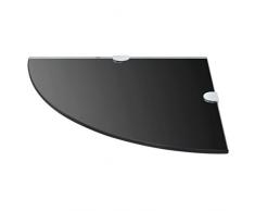 Festnight Glas Eckregal Glasregal Schweberegal mit verchromten Halterungen Max. Tragfähigkeit 15kg 25 x 25 cm - Schwarz