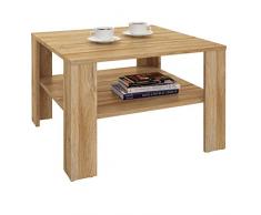 CARO-Möbel Couchtisch Wohnzimmertisch Felice in Wildeiche mit Stauraum, 68x68 cm