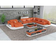 Its-Me Futuristische Designer Sofa Kombinationen|von Uns konfiguriert oder selbst stylen|feinstes weiches Leder|Wohnlandschaft|Ledercouch|LED|Bluetooth Lautsprecher|USB|