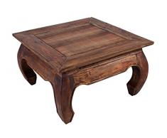 DuNord Design Couchtisch Beistelltisch Opium Mahagoni Massiv 60cm Retro Antik Tisch Shabby