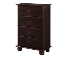 Loft24 Kommode Kiefer Massivholz Schubladenkommode Schrank Wohnzimmer Beistellkommode Kolonialstil 4 Schubladen 50 x 30 x 80 cm (Havanna lackiert)