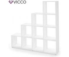 Vicco Treppenregal 6 Fächer Raumteiler Stufenregal Bücherregal Raumtrenner Aktenregal Standregal