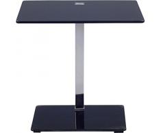 HomeTrends4You 502086 Beistelltisch, Glas, schwarz / edelstahl, 50 x 40 x 50 cm