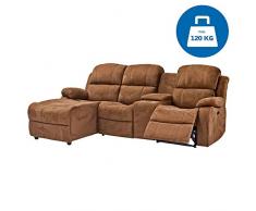 RABURG Kino- und Fernsehsofa 3-Sitzer, elektrische Relaxfunktion - Wohnzimmer Couchganitur mit bequemer Liegefunktion, USB-Anschluss, Kinosofa, Ecksofa aus Mikrofaser, braun