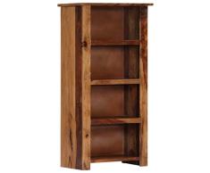Tidyard Universal Regal Bücherregal Bücherschrank Mit viel Stauraum,4 Standregal Aktenregal Bücher Regal Akten Schrank,Abmessungen:50 x 30 x 100 cm (B x T x H), Sheesham-Massivholz