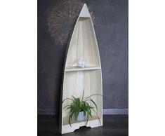 Naturesco Exotisches Naturesco Bootsregal Regal Holz antik weiß 95cm