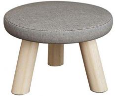 WYJW Runde gepolsterte Hocker , 3 Holzbein Pouffes Ottomans Chair Hocker Stoffbezug für Wohnzimmer Küche 28 cm x 19 cm (Farbe: grau)