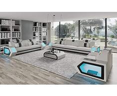 Its-Me Futuristische Designer Sofa Kombinationen|von Uns konfiguriert oder selbst stylen|feinstes weiches Leder|Wohnlandschaft|Ledercouch|LED|Bluetooth Lautsprecher|USB|