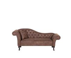 Bequeme Chaiselongue Kunstleder linksseitig Hellbraun Lattes
