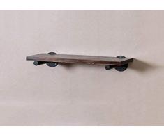 MZSCS Die Wandregale, Küchenregal Massivholz Bücherregal Trümmer Rack Blumentopf Rack Wohnzimmer Küche Industrie Wind Nostalgie Retro 40-80cm Qualität (größe : 60 * 20 * 2cm)