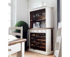 lifestyle4living Buffet, Buffetschrank, Landhaus, Anrichte, Esszimmerschrank, Esszimmervitrine, Küchenschrank, Vitrinenschrank, Landhausstil, weiß, honigfarben
