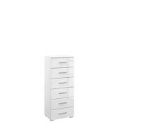 Kommode 6 Schubkästen weiß Hochglanz Kinderzimmer Jugendzimmer Schrank Sideboard Schubladenkommode Aufbewahrung Mehrzweckschrank Highboard