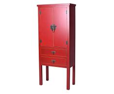 Chinesischer Hochzeitsschrank Rot Schrank Chinoiserie Highboard Kommode Vintage mya018 Palazzo Exklusiv