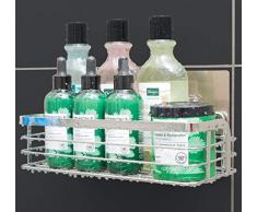 Tessardo-kitchen designer Duschablage aus Edelstahl ZUM KLEBEN - modernes Duschregal OHNE BOHREN - hochwertiger Duschkorb - exklusive Badablage die in keinem „Wohlfühlbadezimmer“ mehr fehlen darf