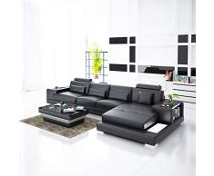 Its-Me Futuristische Designer Sofa Kombinationen|von Uns konfiguriert oder selbst stylen|feinstes weiches Leder|Wohnlandschaft|Ledercouch|LED|Bluetooth Lautsprecher|USB|