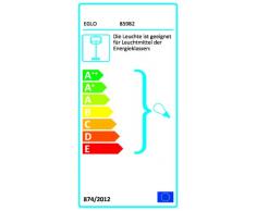 EGLO Stehleuchte Modell TROY 3, Stahl, nickel-matt, Glas satiniert, weiß HV 1xE27 maximal 100W, exklusiv Leuchtmittel, Trittschalter in der Zuleitung, H=1530 mm Sockel D=200 mm, Glas D= 105 mm 85982 E