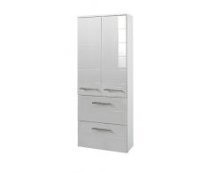 Held Möbel 231.2084 Rimini Midischrank 2-türig, 2 Schubkästen, 2 Einlegeböden, 50 x 130 x 27 cm, hochglanz weiß