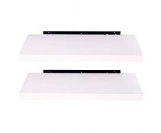 EUGAD 0082QJ-2 Wandregal Wandboard 2er Set Hängeregal Holz Board Modern Weiß 40x23x3,8cm