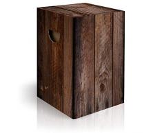 murando Papphocker Motiv Holz 45x30x30 cm faltbar Papier Hocker ergonomischer Karton Photohocker Falthocker f-C-0308-ap-a