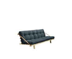 Karup Design - Jump | 2 Sitzer Futon Schlafsofa Im skandinavischen Stil Sofa Mit Schlaffunktion Für Die Gästezimmer Im Natur Holz Mit Petroleum blau Matratze 130 x 190.