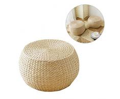 Design Pouf Sitzkissen Rund Kissen Stricken Handgewebte NatÜRliche Gewebte Webart Gras Futon Bodenkissen Handgefertigte Stroh Gewebt Zafu Yoga Meditation Mat Runde Quadrat Geflochtene Pad Garten ESS