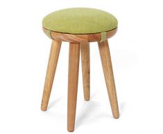 WSNBB Gummi-Holz Runde Hocker, Esstisch Hocker, Hauptwohnzimmer Frisierkommode Make-up Sitz, Hochelastische Polster, L31X W31x H40cm (Color : A)