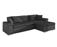 Ecksofa Diana, Eckcouch mit Bettkasten und Schlaffunktion, Elegante Couch, Polsterecke Farbauswahl, Couchgarnitur, Schlafsofa, Bettsofa vom Hersteller (Ecksofa Rechts, Soft 020 + Casablanca 2315)