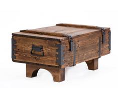 Alte Truhe Kiste Tisch shabby chic Holz Beistelltisch Holztruhe Couchtisch Länge: 81 cm Höhe: 39 cm Tiefe: 50 cm