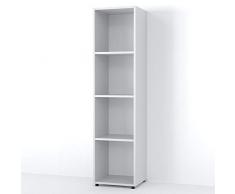 Vicco Raumteiler LUDUS 4 Fächer 142 x 36 cm - Standregal Hängeregal Regal TV Lowboard Sideboard Bücherregal (Weiß)