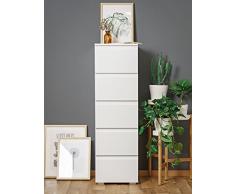 Schubkastenkommode NOUN 6 Kommode Schrank in 40 x 131 x 45 cm Weiß