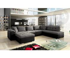 Eckcouch Ecksofa Niko Bis! Design Sofa Couch! mit Schlaffunktion und Bettkasten! U-Sofa Große Farbauswahl! Wohnlandschaft vom Hersteller (Ecksofa Links, Soft 011 + Majorka 03)