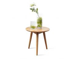 Jcnfa-Tische Beistelltisch, Kleines Rundes Zuhause Und Büro Sofa-Beistelltische Massivholz Couchtisch for Wohnzimmer ， 2 Farben (Color : Wood Color, Size : 19.68 * 19.68in)
