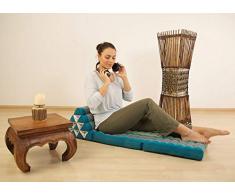 livasia Kapok Thaikissen 2Aufl, Entspannungskissen, Yogakissen, Bodenkissen, Dreieckskissen (rot/grün)