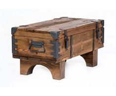 Alte Truhe Kiste Tisch shabby chic Holz Beistelltisch Holztruhe Couchtisch 37 cm Höhe / 38,5 cm Tiefe / 77 cm Breite
