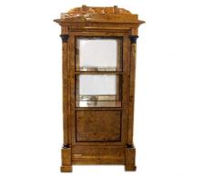 Casa Padrino Biedermeier Vitrine in Walnuss - Vitrinenschrank - Wohnzimmerschrank - Art Deco Barock